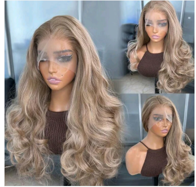 Blonde wig mixed with brown highlights (lace front)